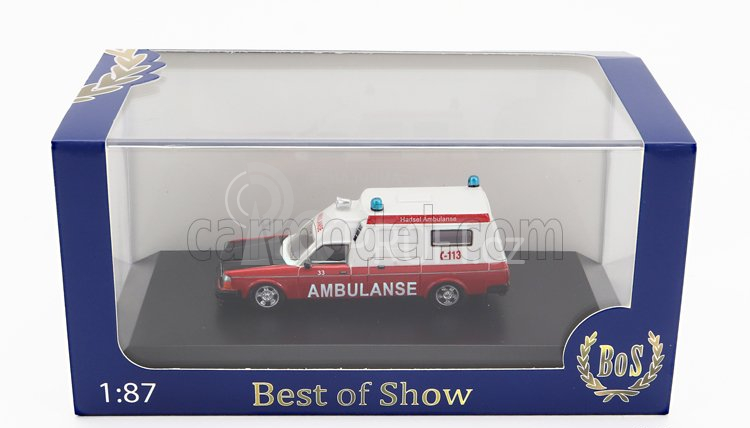 Bos-models Volvo 265 (base 244) Ambulance Van 1976 1:87 Červená Bílá Černá