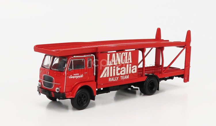 Brekina plast Fiat 640 Truck Car Transporter Team Lancia Rally Alitalia 1949 1:87 Red