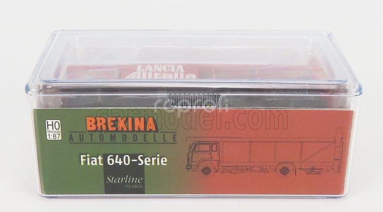 Brekina plast Fiat 640 Truck Car Transporter Team Lancia Rally Alitalia 1949 1:87 Red