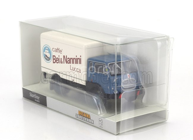 Brekina plast Fiat 642 Truck Cassonato Caffe Bei & Nannini 1962 1:87 Modrá Bílá