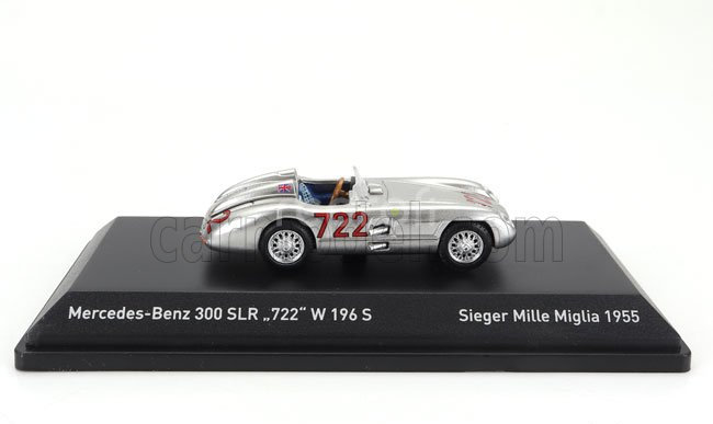 Brekina plast Mercedes benz 300 Slr Spider N 722 Winner Mille Miglia 1955 Stirling Moss - Denis Jenkinson 1:87 Silver