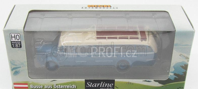 Brekina plast Saurer Bt4500 Autobus Wiener Lokalbahnen 1954 1:87 Světle Modrá Slonová Kost