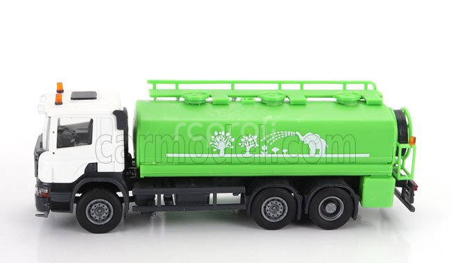 Brekina plast Scania P124.860 Tanker Truck 3-assi 1988 1:87 Zelená Bílá