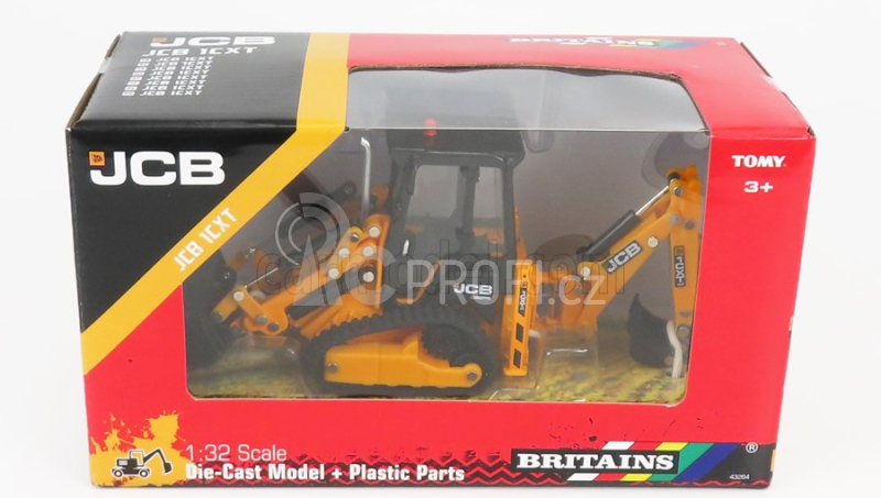 Britains JCB 1 Cxt Cingolato Tractor 2017 - Excavator 1:32 Žlutá Černá