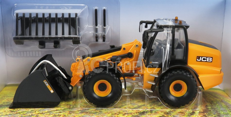 Britains JCB Tm420 Ruspa Gommata Tractor - Scraper 1:32 Žlutá Černá