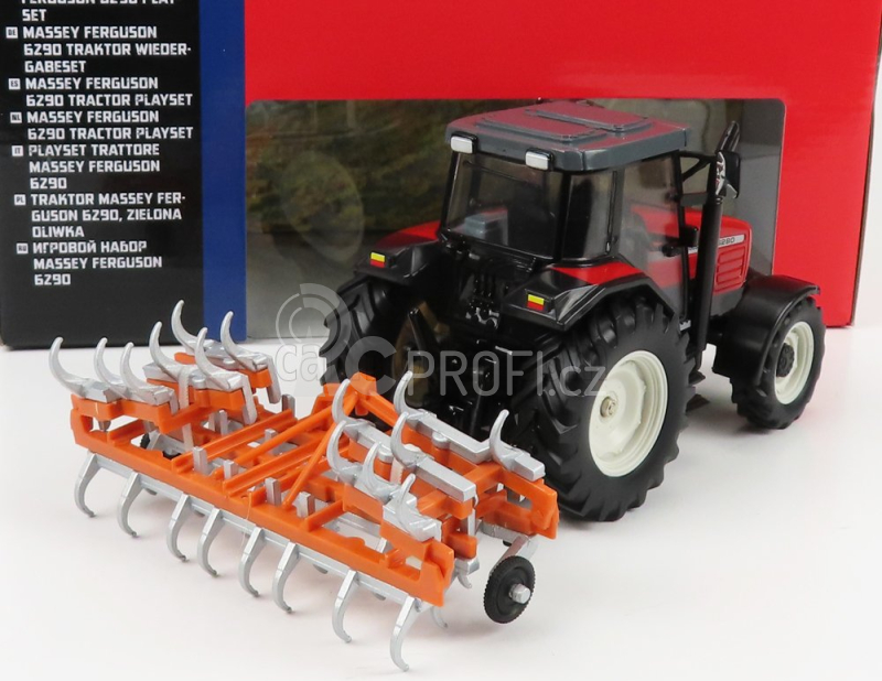 Britains Massey ferguson 6290 Tractor With Trailer 2012 1:32 Červená Oranžová