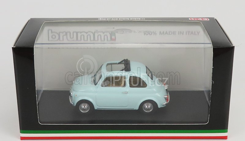 Brumm Fiat 500f Tetto Aperto - Open 1965 1:43 Azzurro Acquamarina