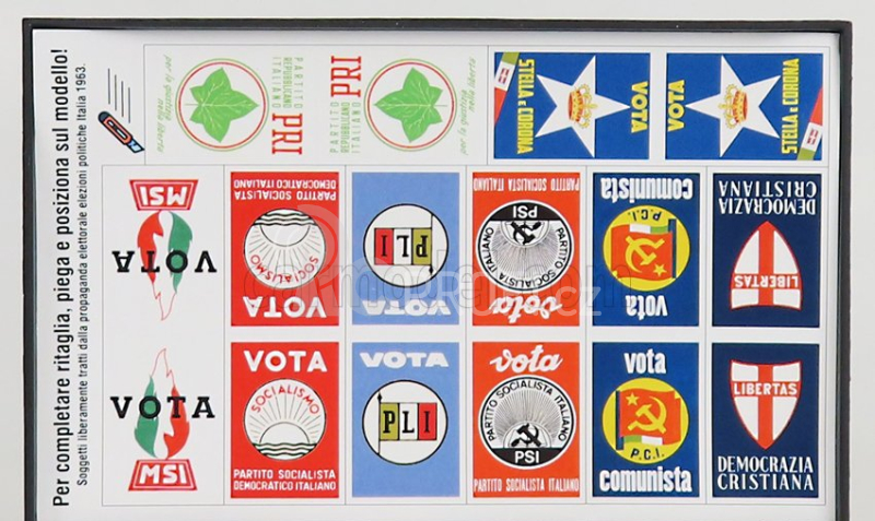 Brumm prom Fiat 600d 1963 - Propaganda Elettorale Elezioni Italia Vota - Vota - Vota 1:43 Bílá