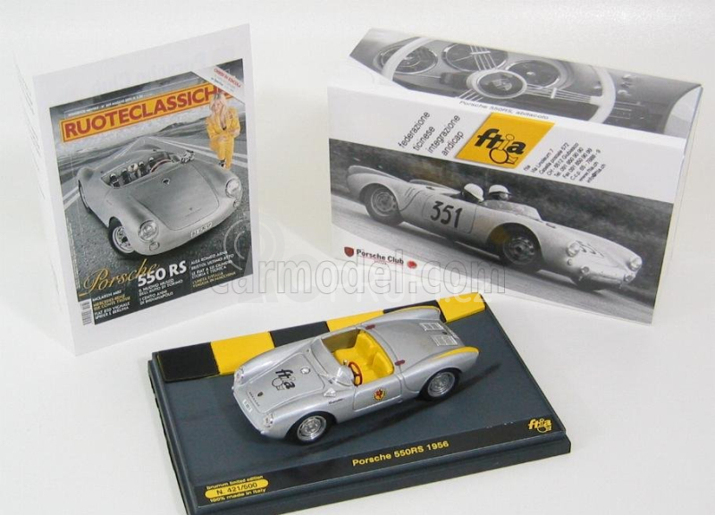 Brumm prom Porsche 550rs Spider 1956 Ftia 1:43 Silver