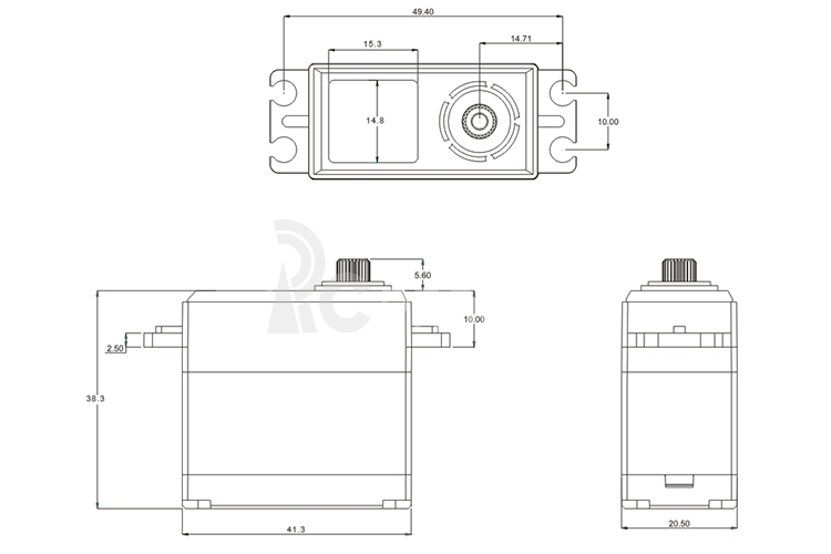 CH620S HiVOLT CORELESS Digital servo (20kg-0,09s/60°)