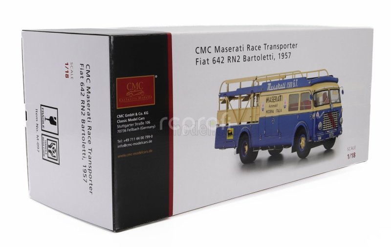 Cmc Fiat 642rn2 Truck Bartoletti Maserati Car Transporter 1957 1:18 Modrá Žlutá