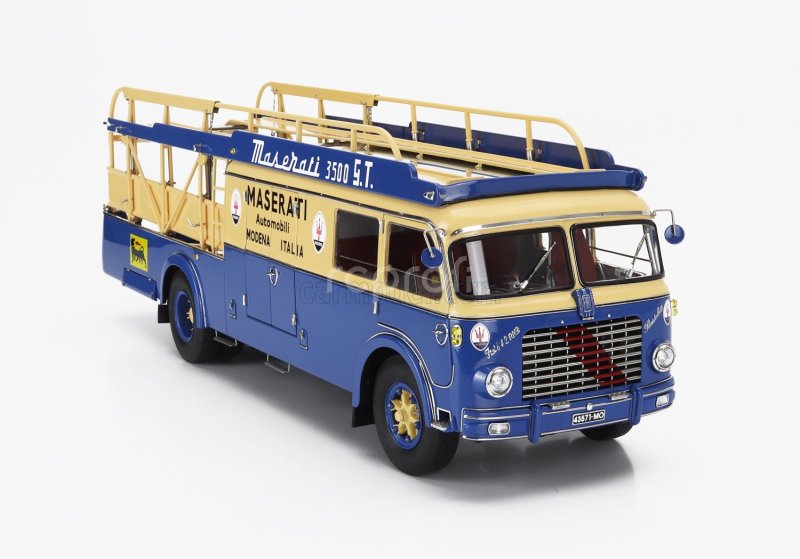 Cmc Fiat 642rn2 Truck Bartoletti Maserati Car Transporter 1957 1:18 Modrá Žlutá