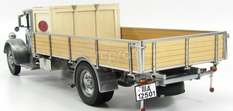 Cmc Mercedes benz Lo2750 Platform Truck With Wooden Box Car Transporter 1936 1:18 Šedé Dřevo