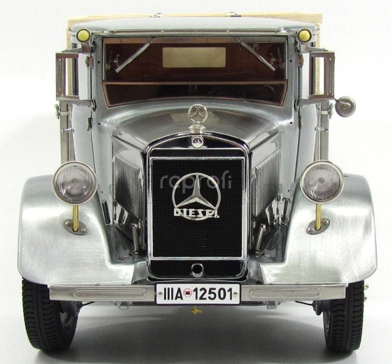 Cmc Mercedes benz Lo2750 Platform Truck With Wooden Box Car Transporter 1936 1:18 Šedé Dřevo