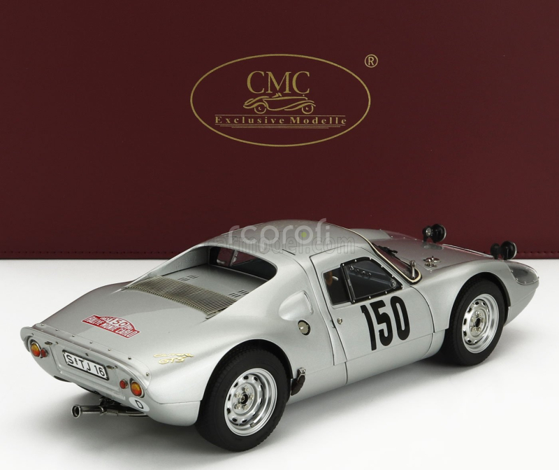 Cmc Porsche 904 Carrera Gts Ch.904-006 N 150 2nd Rally Montecarlo 1965 Eugen Boehringer - Rolf Wutherich 1:18 Silver