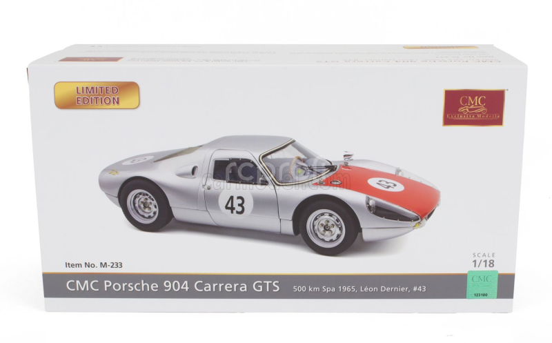 Cmc Porsche 904 Carrera Gts Ch.904-025 N 26 Silverstone International Grand Touring 1964 Innes Ireland 1:18 Silver Red