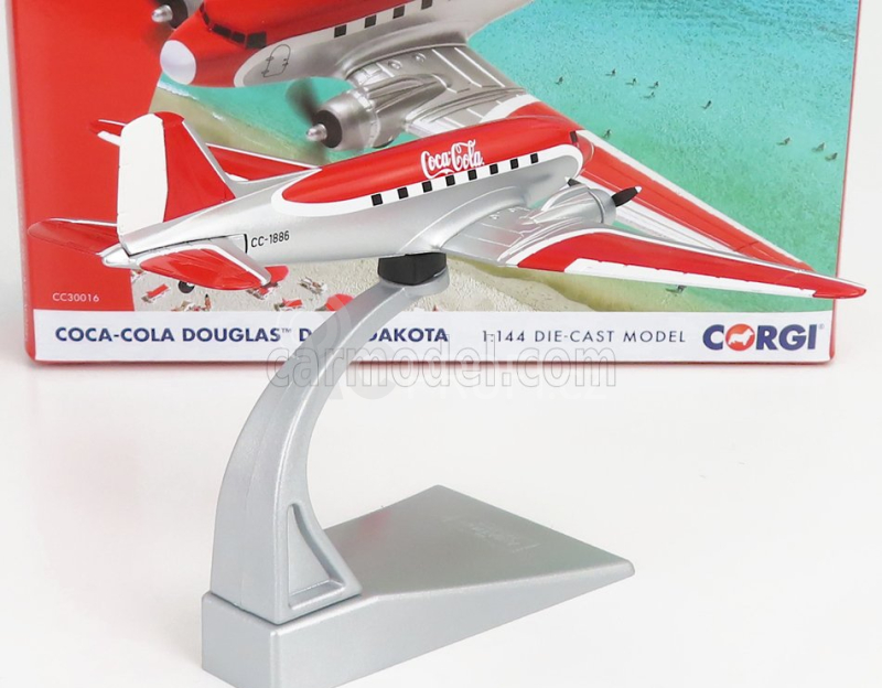 Corgi Douglas Dakota Dc-3 Airplane Coca-cola 1941 1:144 Červená Bílá Stříbrná