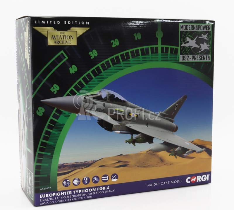 Corgi Eurofighter Fgr.4 Eurofighter Airplane Military Air Base 1:48, šedá