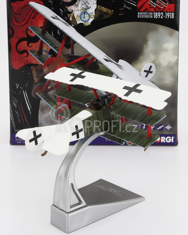 Corgi Fokker Dr.i Triplane Military Airplane 1918 - The Red Baron 1:48 Vojenská Zelená