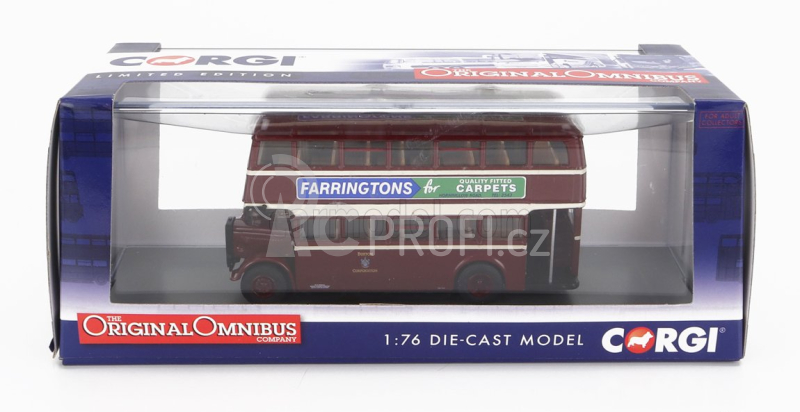 Corgi GUY Utility Autobus Burton Corporation 6 Anglesey 1960 1:76 Červený Krém