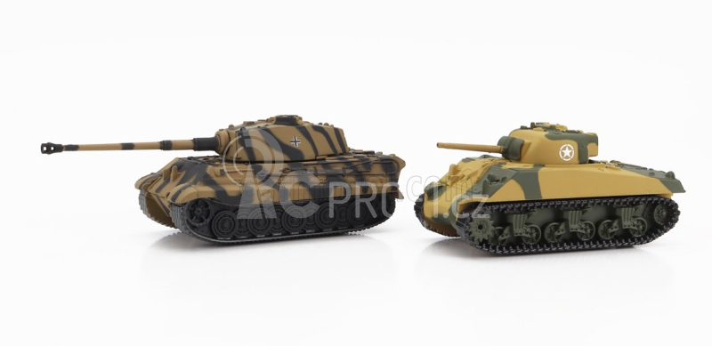 Corgi Tank Set 2x Sherman + King Tiger 1945 1:87 Vojenská Kamufláž