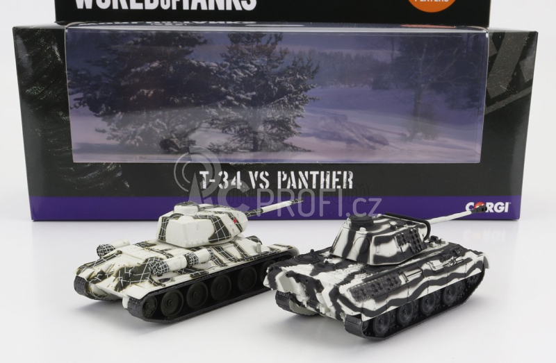 Corgi Tank Set 2x T-34 + Panther 1945 1:87 Vojenská Kamufláž