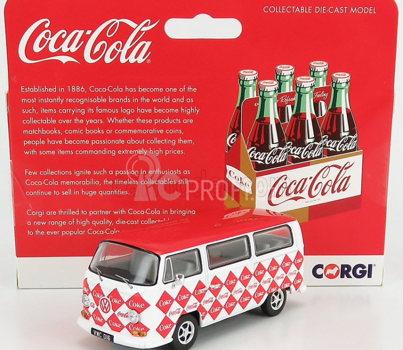 Corgi Volkswagen T1 Camper Van Coca-cola Coke 1961 1:43 Bílá Červená