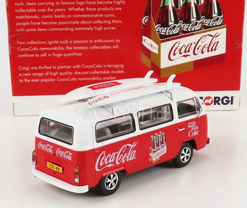 Corgi Volkswagen T1 Minibus Coca-cola With Surfboard 1961 1:43 Bílá Červená