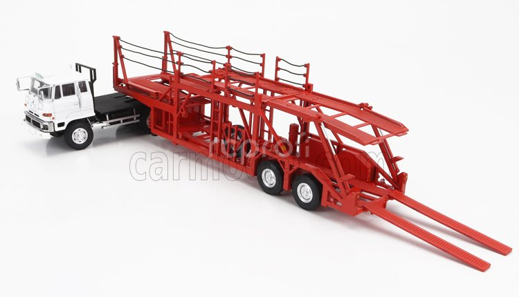 Dd-models Mitsubishi Fuso Fv Truck Car Transporter - Cars Not Included 1:64 Červená Bílá