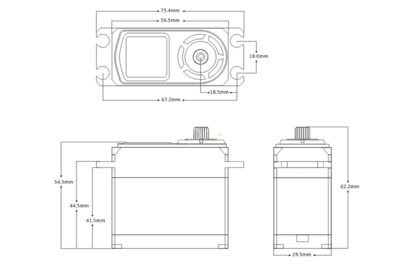 DH85W High-torque Digital servo (85 kg-0,15s/60°)