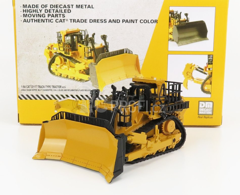 Dm-models Caterpillar Card11t Ruspa Cingolata - Scraper Track Type Tractor 1:64 Žlutá Černá