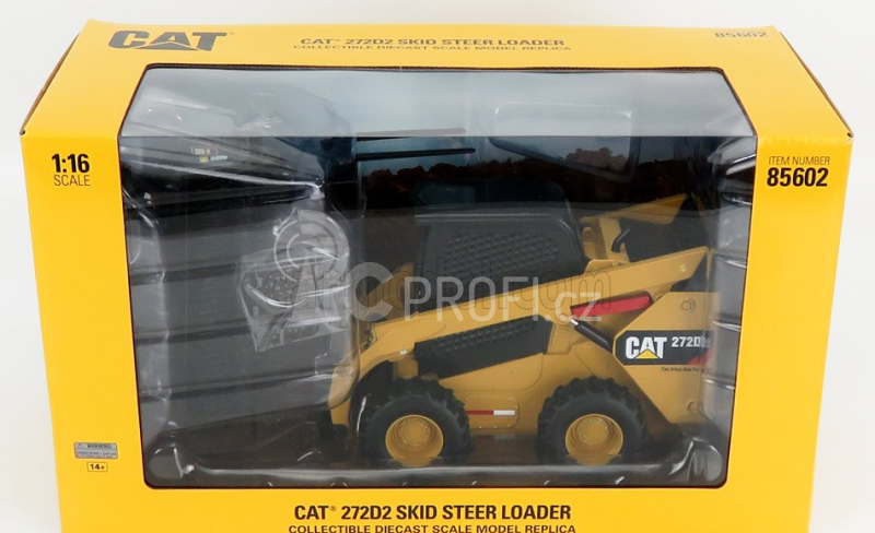 Dm-models Caterpillar Cat272d Ruspa Gommata - Skid Steer Loader 1:16 Žlutá Černá
