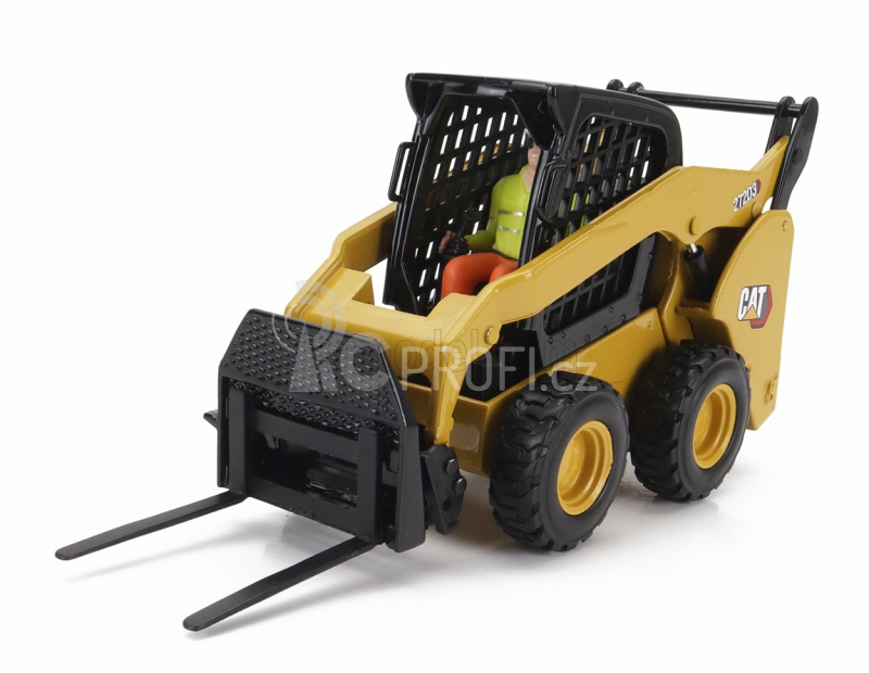 Dm-models Caterpillar Cat272d3 Ruspa Gommata - Skid Steer Loader 1:32 Žlutá Černá