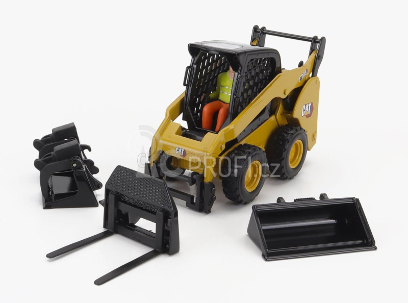 Dm-models Caterpillar Cat272d3 Ruspa Gommata - Skid Steer Loader 1:32 Žlutá Černá