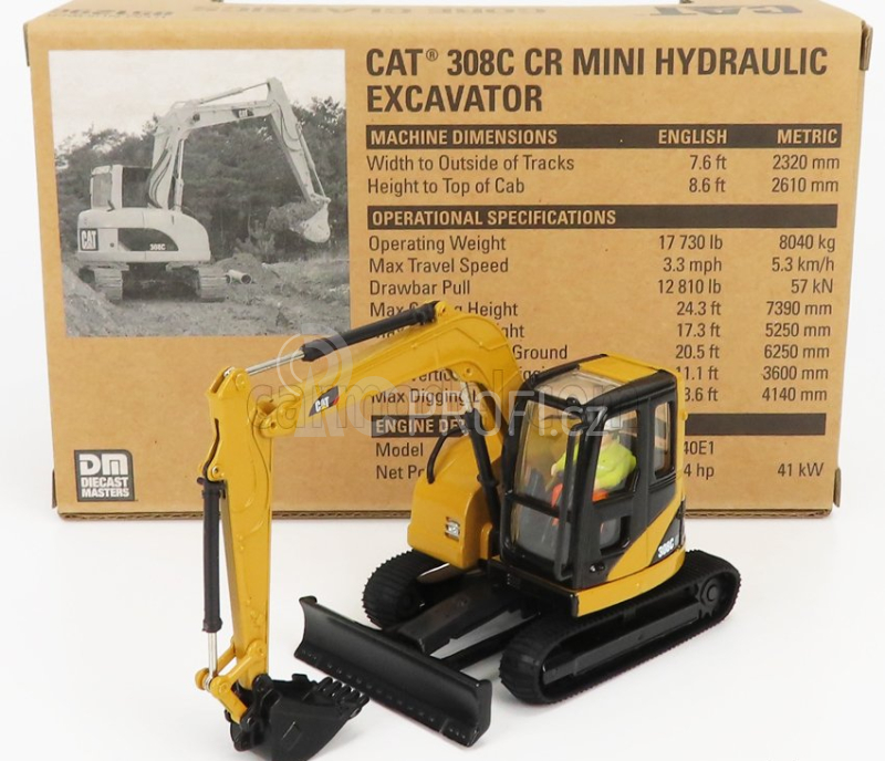 Dm-models Caterpillar Cat308c Cr Pásový bagr 1:50, žlutá