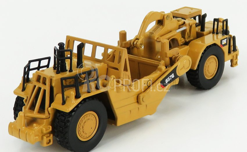 Dm-models Caterpillar Cat657g Ruspa Gommata - Wheel Tractor Scraper 1:125 Žlutá Černá