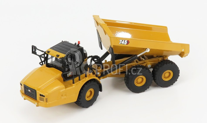 Dm-models Caterpillar Cat745 Cassone Ribaltabile Cava 3-assi - Articulated Truck 1:64 Žlutá Černá