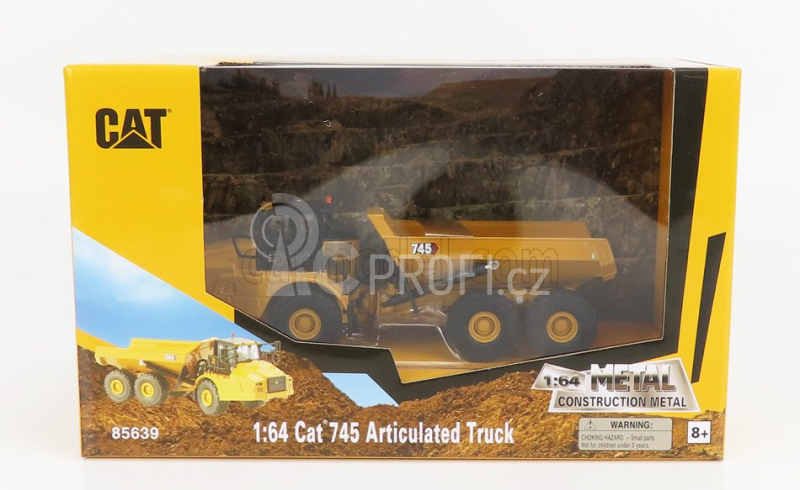 Dm-models Caterpillar Cat745 Cassone Ribaltabile Cava 3-assi - Articulated Truck 1:64 Žlutá Černá