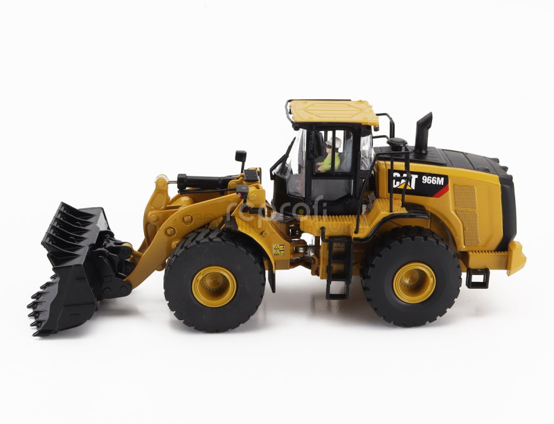 Dm-models Caterpillar Cat966m Ruspa Gommata - Scraper Tractor Wheel Loader 1:50 Žlutá Černá