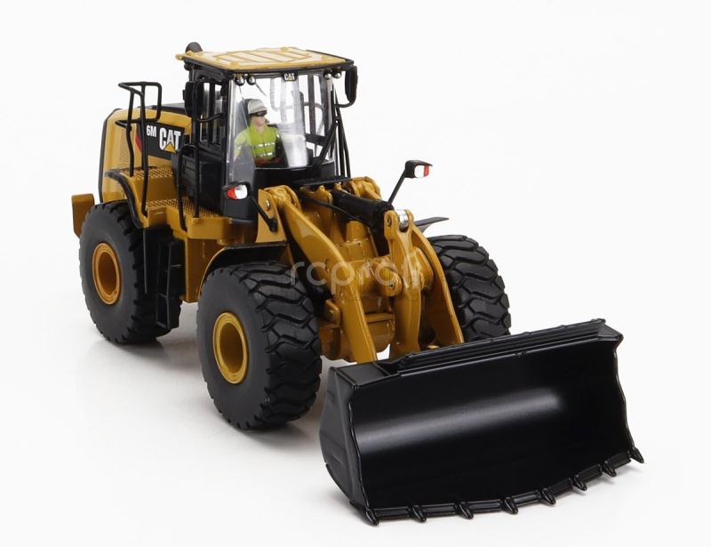 Dm-models Caterpillar Cat966m Ruspa Gommata - Scraper Tractor Wheel Loader 1:50 Žlutá Černá