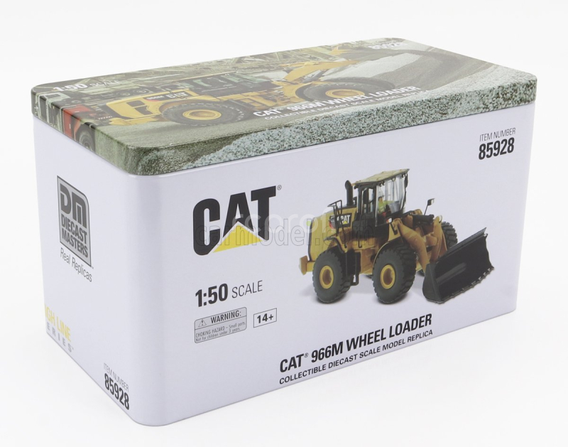 Dm-models Caterpillar Cat966m Ruspa Gommata - Scraper Tractor Wheel Loader 1:50 Žlutá Černá