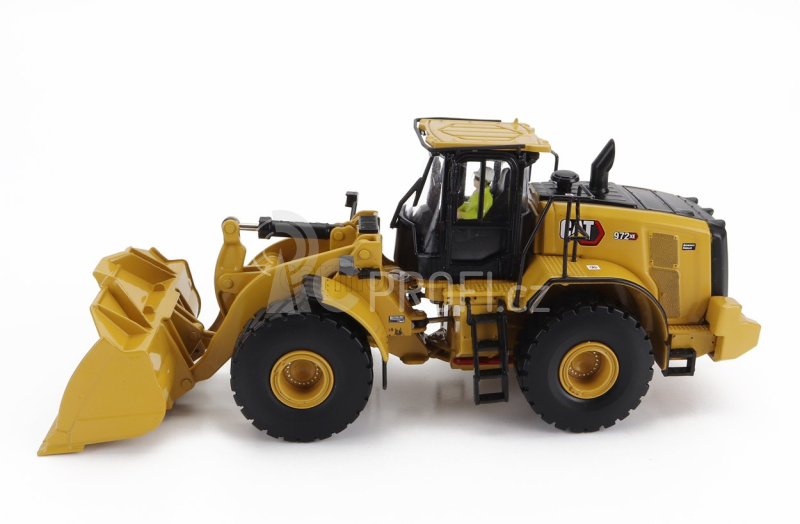 Dm-models Caterpillar Cat972xe Ruspa Gommata - Scraper Tractor Wheel Loader 1:50 Žlutá Černá