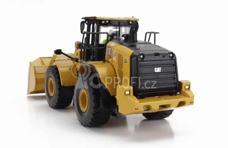 Dm-models Caterpillar Cat972xe Ruspa Gommata - Scraper Tractor Wheel Loader 1:50 Žlutá Černá