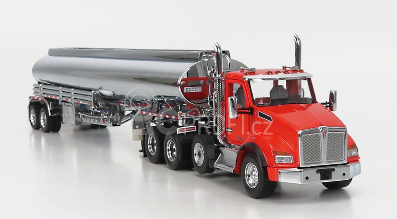 Dm-models Kenworth T880 Truck With Fd9300/dt-c4 Tanker Petroleum 1990 1:50 Červený Chrom