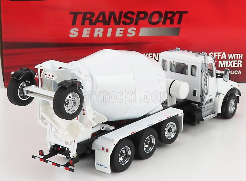 Dm-models Kenworth T880s Betoniera Tanker Cement Mixer Truck 4-assi 1990 1:50 Bílá