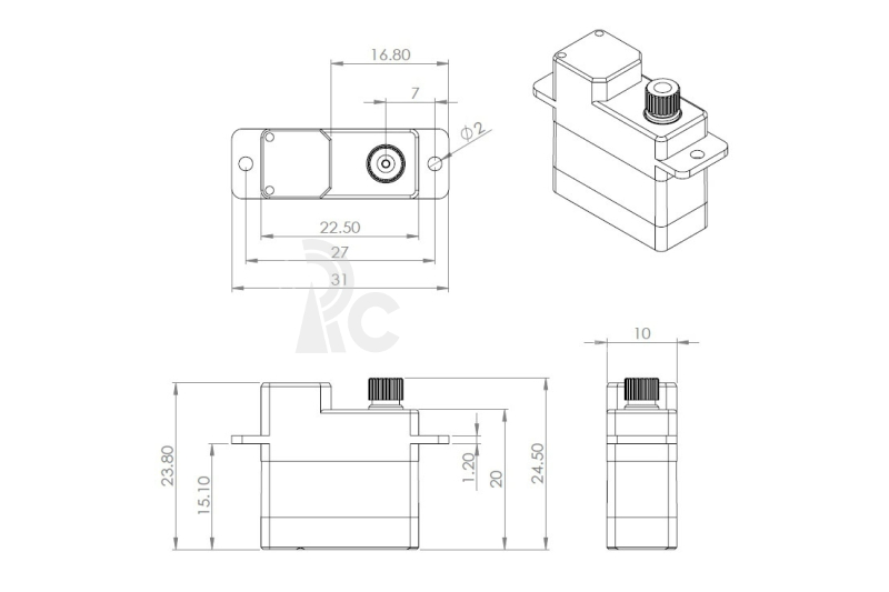 DS6100 (0.12s/60°, 3.19kg.cm)