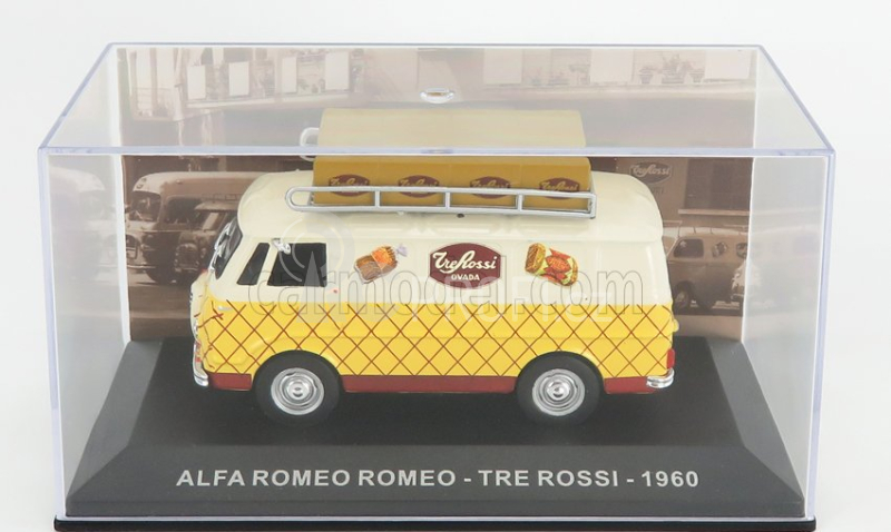 Edicola Alfa romeo Romeo 1 Van Tre Rossi 1960 1:43 Krémově Žlutá