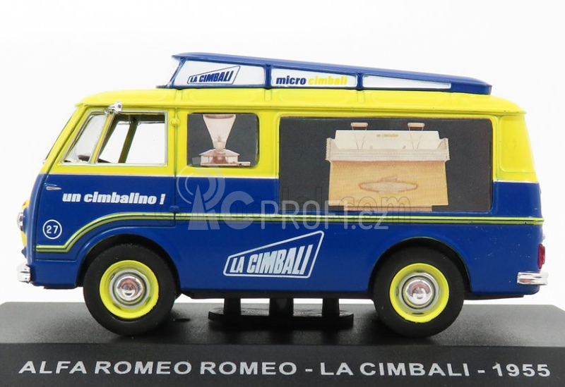 Edicola Alfa romeo Romeo Furgone Van - La Cimbali 1955 1:43 Modrá Žlutá