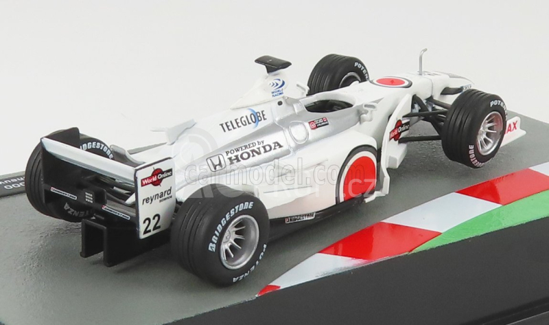 Edicola BAR F1  002 Honda N 22 Season 2000 Jacques Villeneuve 1:43 Bílá