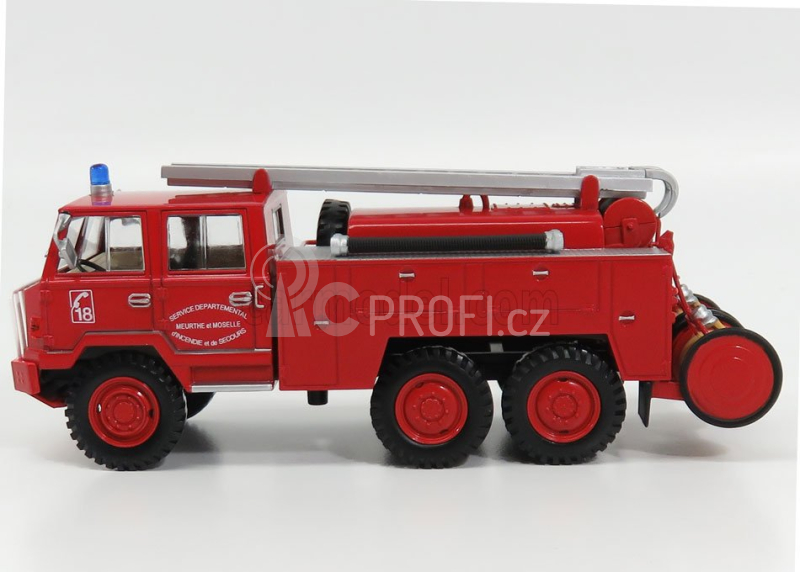 Edicola Berliet Ff 6x6 Fpt Hr Tanker Truck Požární vůz 1971 1:43, červená